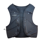 black running vest with 'Vida' branding on a white background